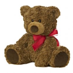 OURS BRUN COCO BOUCLE ROUGE  13'' AURORA